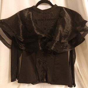 black sheer umbrella shirt NWOT